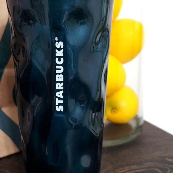 FINAL PRICE Starbucks Fall 21 Teal Wavy Glass Cup - Picture 3 of 5